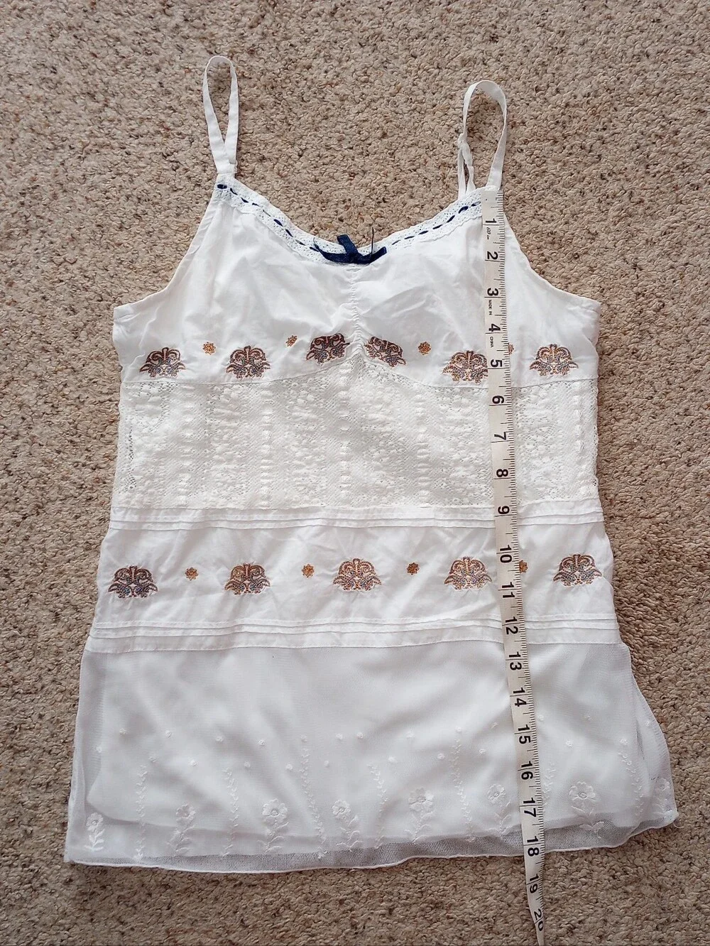Y2K Mary-Kate And Ashley White Tank Top Bohemian Summer Hippie Boho
